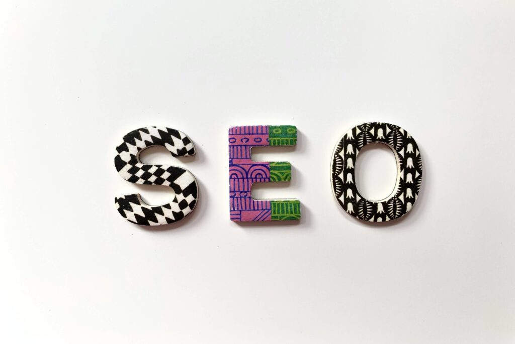 Letters SEO representing mobile SEO