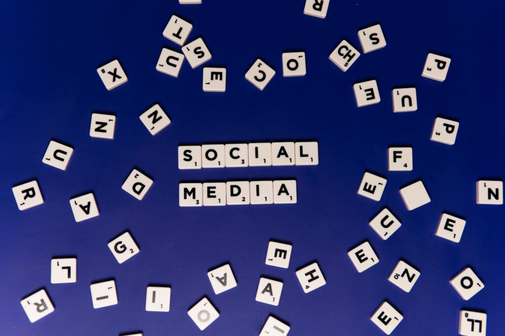 scrabble in letters Social media